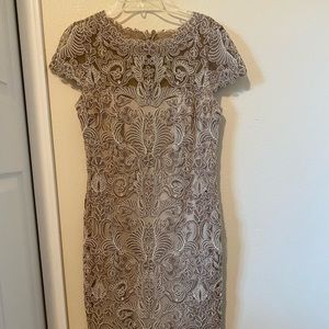 Tadashi Shoji Illusion Yoke Lake Sheath Dress